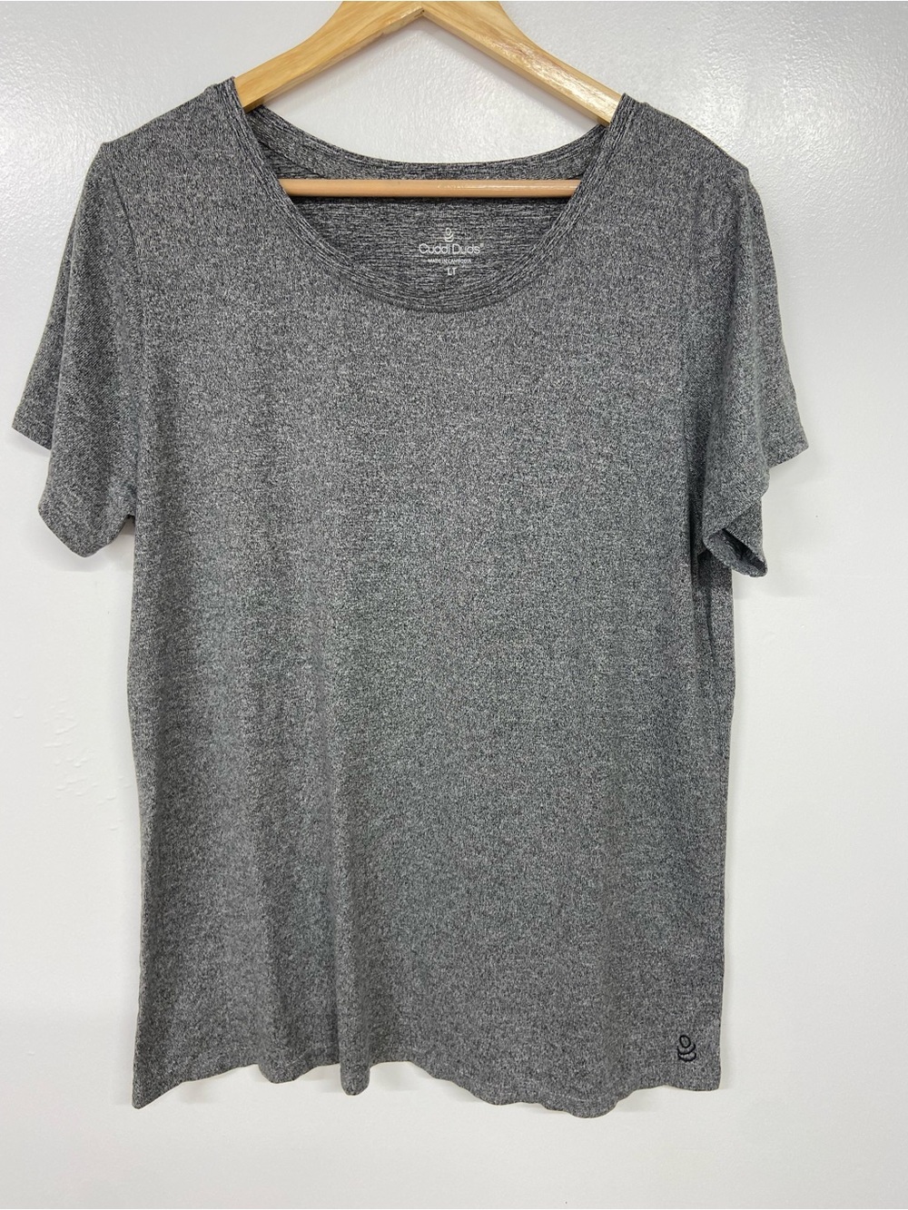 Cuddl Duds Men’s Heather Gray Short Sleeve Crew Tee